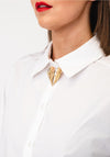 Serafina Heart Cufflink Button Cover, Gold