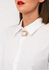 Serafina Collection Rectangular with Faux Pearl Centre Cufflink, Gold