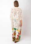 Serafina Collection One Size Crochet Knit Cardigan, Beige