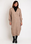Serafina Collection One Size Long Knit Cardigan, Taupe