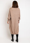 Serafina Collection One Size Long Knit Cardigan, Taupe