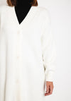 Serafina Collection One Size Long Knit Cardigan, White