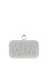Zen Collection Glitter Ruffle Ring Clasp Clutch Bag, White