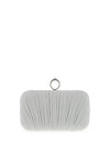 Zen Collection Glitter Ruffle Ring Clasp Clutch Bag, White