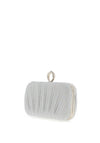 Zen Collection Glitter Ruffle Ring Clasp Clutch Bag, White