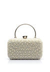 Zen Collection Pearl Embellished Clutch Bag, White