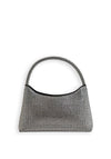 Zen Collection Structured Diamante Encrusted Mini Grab Bag, Black & Silver