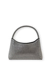 Zen Collection Structured Diamante Encrusted Mini Grab Bag, Black & Silver