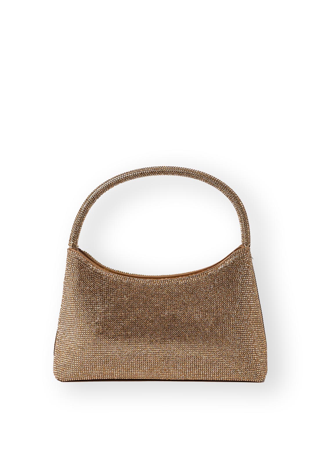 Zen Collection Structured Diamante Encrusted Mini Grab Bag, Champagne