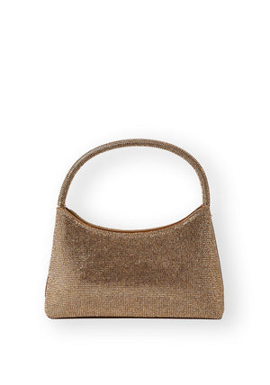 Zen Collection Structured Diamante Encrusted Mini Grab Bag, Champagne