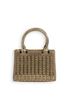 Zen Collection Metallic Diamante Mini Grab Bag, Gold