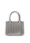 Zen Collection Metallic Diamante Mini Grab Bag, Silver