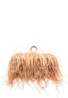 Zen Collection Feather Box Clutch Bag, Champagne