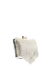 Zen Collection Diamante Fringed Clutch Bag, Silver