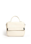 Zen Collection Faux Pebbled Leather Flap Over Grab Bag, Cream
