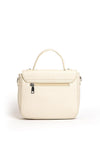 Zen Collection Faux Pebbled Leather Flap Over Grab Bag, Cream