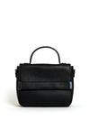 Zen Collection Faux Pebbled Leather Flap Over Grab Bag, Black