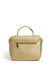 Zen Collection Faux Pebbled Leather Flap Over Grab Bag, Gold