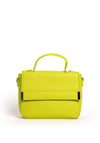 Zen Collection Faux Pebbled Leather Flap Over Grab Bag, Lime Green