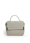 Zen Collection Faux Pebbled Leather Flap Over Grab Bag, Grey