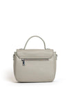 Zen Collection Faux Pebbled Leather Flap Over Grab Bag, Grey