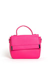 Zen Collection Faux Pebbled Leather Flap Over Grab Bag, Rose Pink