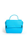 Zen Collection Faux Pebbled Leather Flap Over Grab Bag, Sky Blue