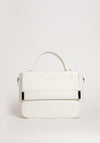 Zen Collection Faux Pebbled Leather Flap Over Grab Bag, White
