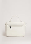 Zen Collection Faux Pebbled Leather Flap Over Grab Bag, White