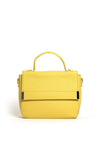 Zen Collection Faux Pebbled Leather Flap Over Grab Bag, Lemon Yellow
