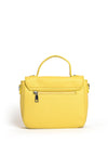 Zen Collection Faux Pebbled Leather Flap Over Grab Bag, Lemon Yellow