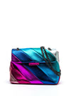 Zen Collection Pebbled Metallic Striped Shoulder Bag, Rose