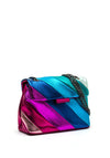 Zen Collection Pebbled Metallic Striped Shoulder Bag, Rose