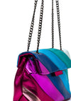 Zen Collection Pebbled Metallic Striped Shoulder Bag, Rose