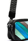 Zen Collection Metallic Striped Crossbody Bag, Black