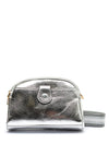 Zen Collection Metallic Stripe Strap Crossbody Bag, Silver