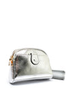 Zen Collection Metallic Stripe Strap Crossbody Bag, Silver