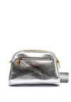 Zen Collection Metallic Stripe Strap Crossbody Bag, Silver