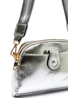 Zen Collection Metallic Stripe Strap Crossbody Bag, Silver