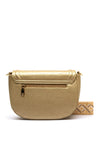 Zen Collection Pebbled Saddle Crossbody Bag, Gold
