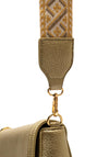 Zen Collection Pebbled Saddle Crossbody Bag, Gold
