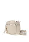 Zen Collection Pebbled Faux Leather Aztec Crossbody Bag, Beige