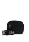 Zen Collection Pebbled Faux Leather Aztec Crossbody Bag, Black