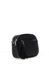 Zen Collection Pebbled Faux Leather Aztec Crossbody Bag, Black