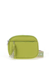 Zen Collection Pebbled Faux Leather Aztec Crossbody Bag, Lime Green