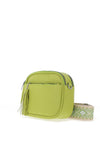 Zen Collection Pebbled Faux Leather Aztec Crossbody Bag, Lime Green