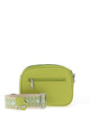 Zen Collection Pebbled Faux Leather Aztec Crossbody Bag, Lime Green