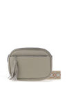 Zen Collection Pebbled Faux Leather Aztec Crossbody Bag, Grey