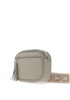 Zen Collection Pebbled Faux Leather Aztec Crossbody Bag, Grey