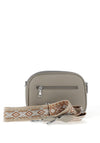 Zen Collection Pebbled Faux Leather Aztec Crossbody Bag, Grey